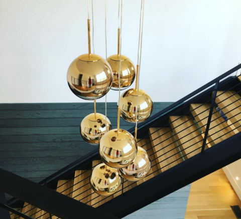 Golden Mirror Ball Staircase
